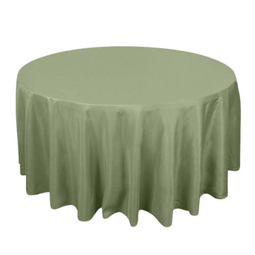 Premium Polyester 120" Round Tablecloth Dusty Sage Green - Seamless 220GSM Wrinkle-Resistant Table Cover