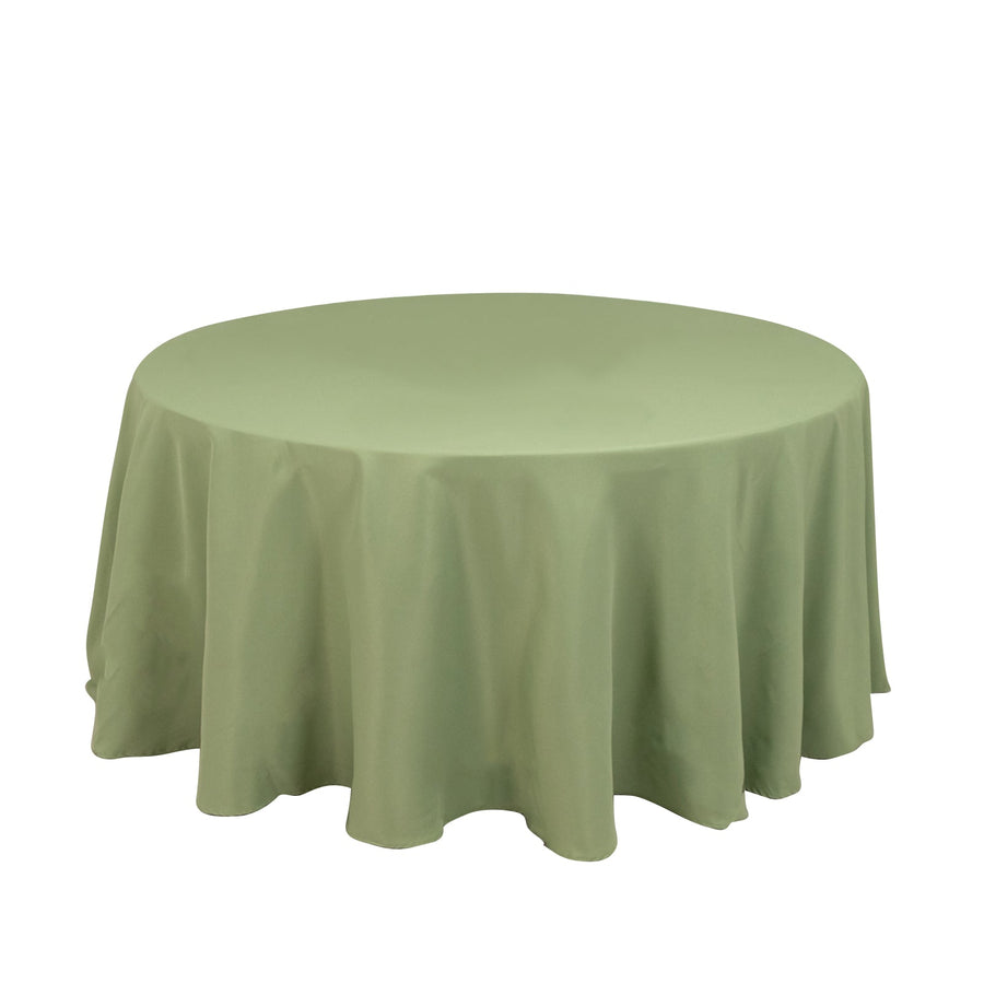 120" Sage Green Seamless Premium Polyester Round Tablecloth - 220GSM for 5 Foot Table