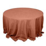 Terracotta (Rust) Seamless Premium Polyester Round Tablecloth 220GSM - 132inch