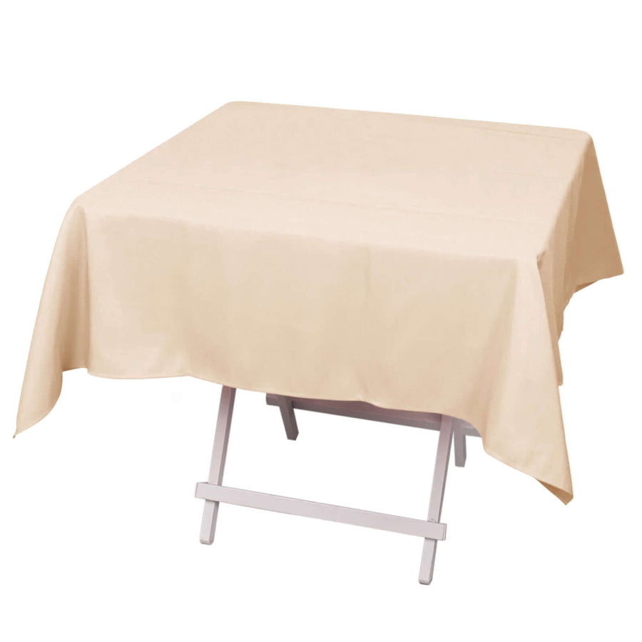 54"x54" Beige Premium Polyester Square Tablecloth - 220GSM