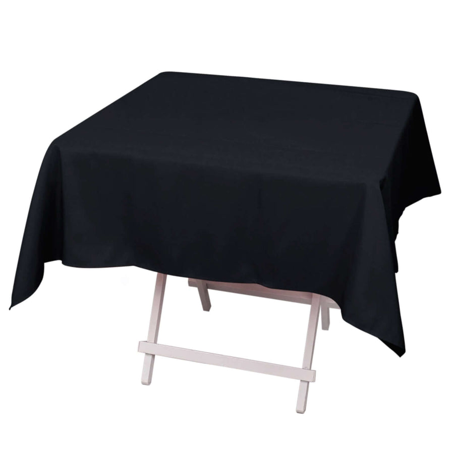 54"x54" Black Premium Polyester Square Tablecloth - 220GSM