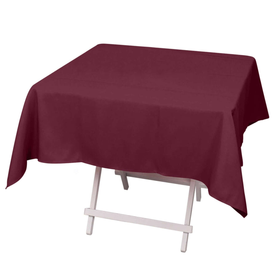 54"x54" Burgundy Premium Polyester Square Tablecloth - 220GSM