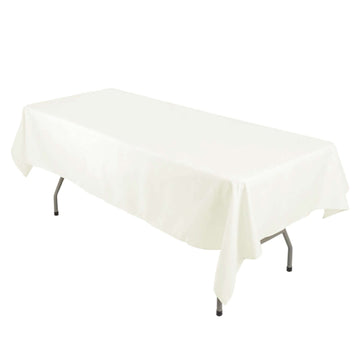 Premium Polyester 54"x96" Rectangle Tablecloth Ivory - Durable 220GSM Stain-Resistant Fabric Table Cover