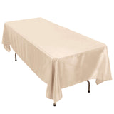 60"x102" Beige Premium Polyester Rectangular Tablecloth - 220GSM