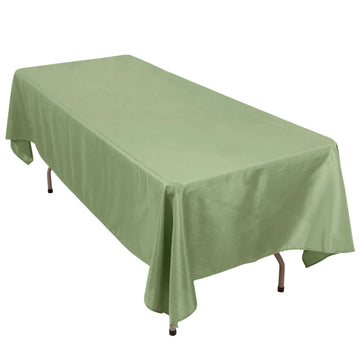 Premium Polyester 60"x102" Rectangle Tablecloth Dusty Sage Green - Durable 220GSM Wrinkle-Resistant Table Cover