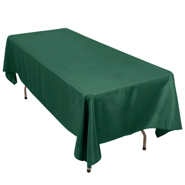 Premium Polyester 60"x102" Rectangle Tablecloth Hunter Emerald Green - Durable 220GSM Wrinkle-Resistant Table Cover