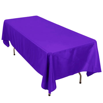 Premium Polyester 60"x102" Rectangle Tablecloth Purple - Durable 220GSM Wrinkle-Resistant Table Cover