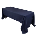  Navy Blue Seamless Premium Polyester Rectangular Tablecloth