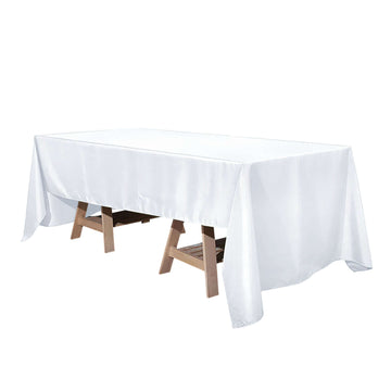 Premium Polyester 60"x126" Rectangle Tablecloth White - Stain-Resistant 220GSM Finish for Special Events