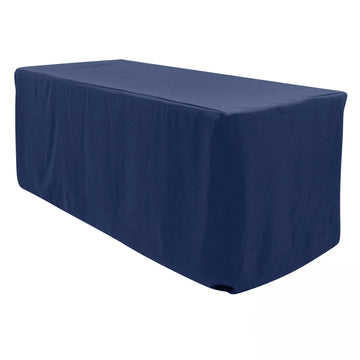 Premium Polyester 6ft Rectangle Tablecloth Navy Blue Durable Fitted 220GSM Table Cover