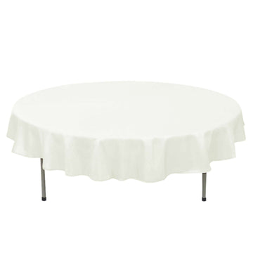 Premium Polyester 70" Round Tablecloth Ivory - Stain and Wrinkle-Resistant 220GSM Table Cover