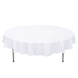 70" White Premium Polyester Round Tablecloth - 220GSM