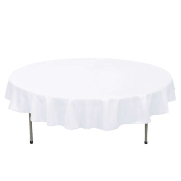 Premium Polyester 70" Round Tablecloth White - Stain and Wrinkle-Resistant 220GSM Table Cover for Weddings & Events