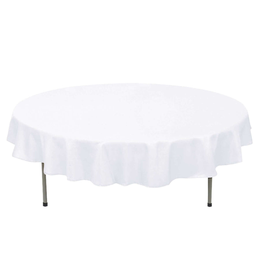 70" White Premium Polyester Round Tablecloth - 220GSM