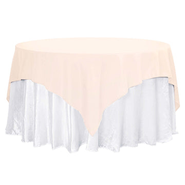 Premium Polyester 70"x70" Table Overlay Square Tablecloth Blush 220GSM Wrinkle-Resistant Table Cover