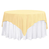 70"x70" Champagne Premium Polyester Square Table Overlay - 220GSM