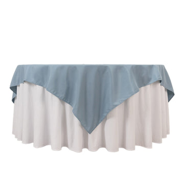 Premium Polyester 70"x70" Table Overlay Square Tablecloth Dusty Blue 220GSM Wrinkle-Resistant Table Cover