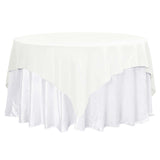 70"x70" Ivory Premium Polyester Square Table Overlay - 220GSM