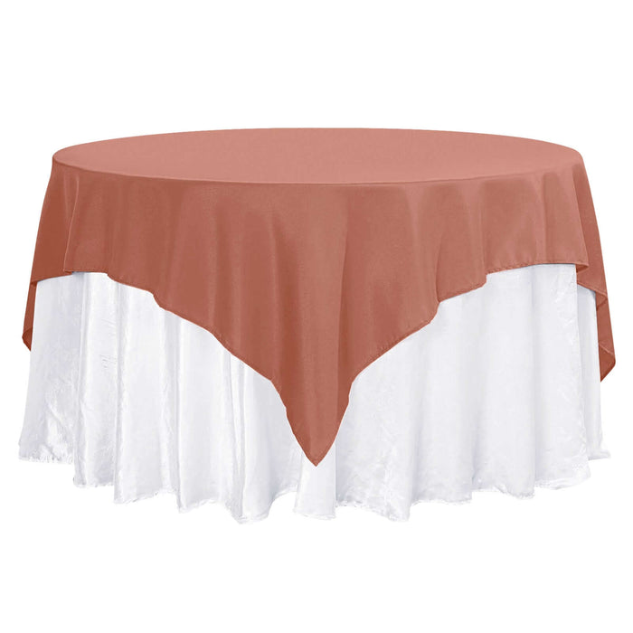 70" Terracotta (Rust) Premium Polyester Square Table Overlay - 220GSM