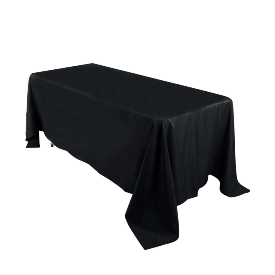 72"x120" Black Premium Polyester Rectangular Tablecloth - 220GSM