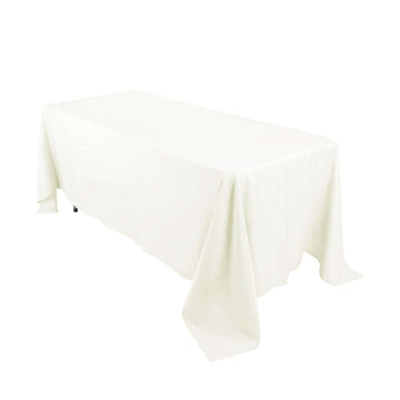 Premium Polyester 72"x120" Rectangle Tablecloth Ivory - 220GSM Stain-Resistant Table Cover