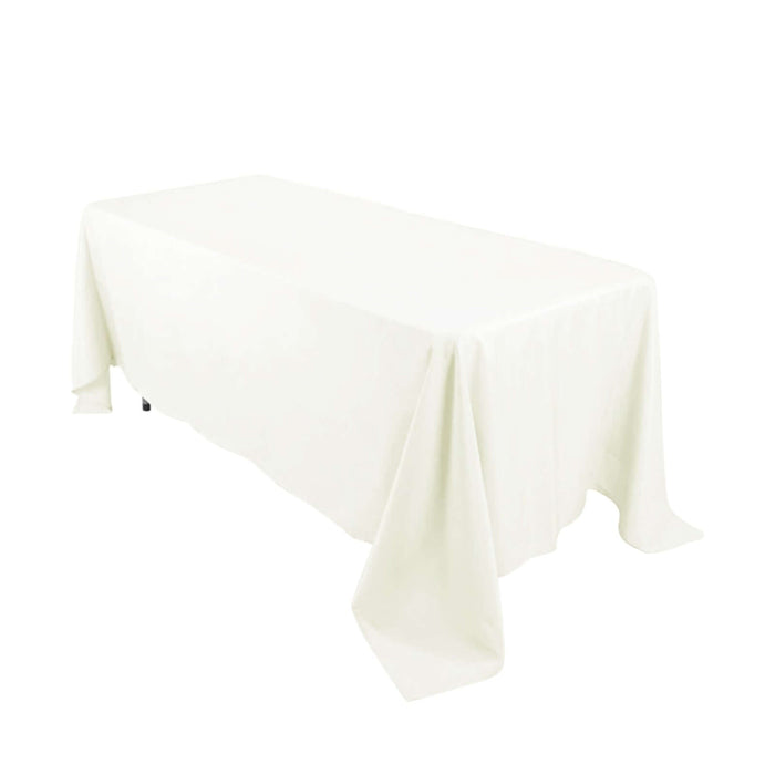 72"x120" Ivory Premium Polyester Rectangular Tablecloth - 220GSM