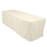 Ivory Fitted Premium Polyester Rectangle Tablecloth 8ft Table Cover