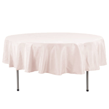 Premium Polyester 90" Round Tablecloth Blush - Stain and Wrinkle-Resistant Design with 220GSM Thickness Table Cover