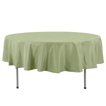 Premium Polyester 90" Round Tablecloth Dusty Sage Green - Stain and Wrinkle-Resistant Design with 220GSM Thickness Table Cover