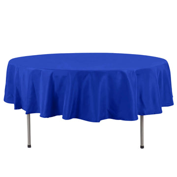 Premium Polyester 90" Round Tablecloth Royal Blue - Stain and Wrinkle-Resistant Design with 220GSM Thickness Table Cover