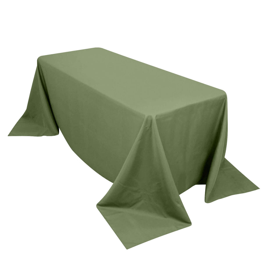 90x132inch Eucalyptus Sage Green 200 GSM Seamless Premium Polyester Rectangular Tablecloth