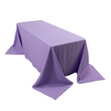 90x132inch Lavender Lilac Seamless Premium Polyester Rectangular Tablecloth 220GSM for 6 Foot Table