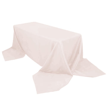 Premium Polyester 90"x156" Rectangle Tablecloth Blush - Seamless 220GSM Stain-Resistant Table Cover