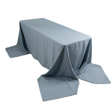 Premium Polyester 90"x156" Rectangle Tablecloth Dusty Blue - Seamless 220GSM Stain-Resistant Table Cover