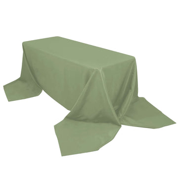 Premium Polyester 90"x156" Rectangle Tablecloth Dusty Sage Green - Seamless 220GSM Stain-Resistant Table Cover