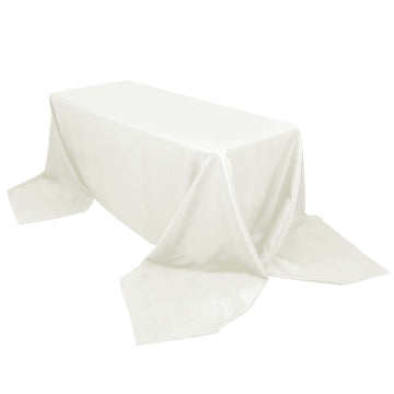 Premium Polyester 90"x156" Rectangle Tablecloth Ivory - Seamless 220GSM Stain-Resistant Table Cover