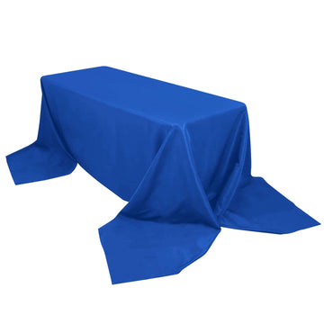 Premium Polyester 90"x156" Rectangle Tablecloth Royal Blue - Seamless 220GSM Stain-Resistant Table Cover