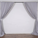 2 Pack Silver Durable Flame Resistant Scuba Polyester Curtain Panel Backdrops