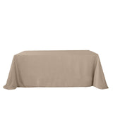 Taupe Rectangular Tablecloth, Linen Table Cloth With Slubby Textured, Wrinkle Resistant