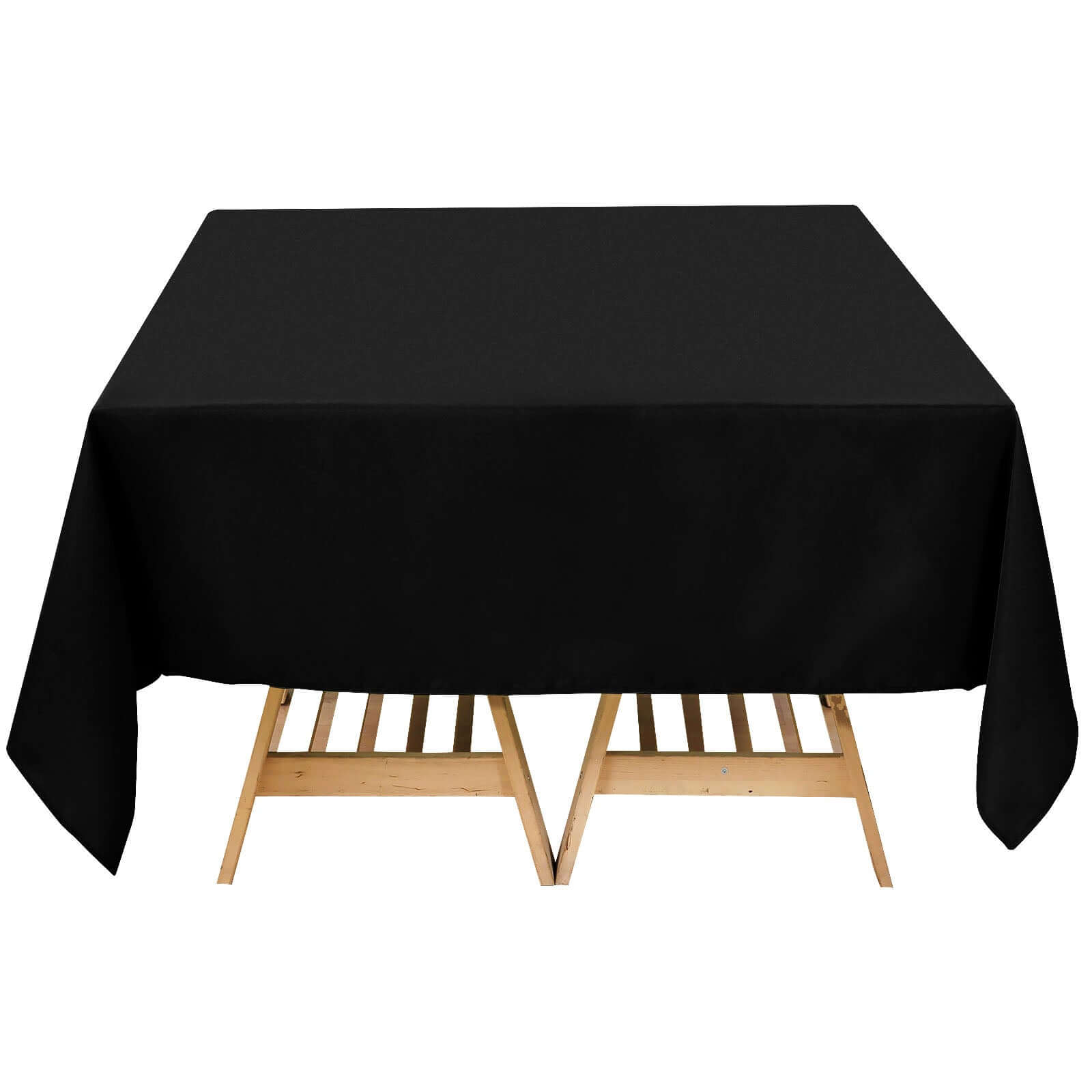 Premium Polyester Square Tablecloth 70"x70" Black 220GSM Wrinkle-Resistant Table Cover