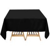 70"x70" Black Premium Polyester Square Tablecloth - 220GSM