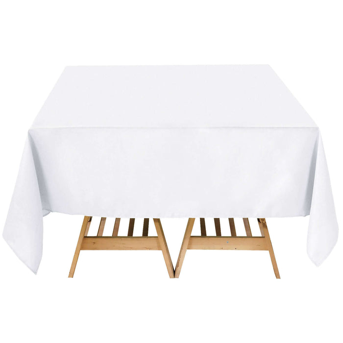 70"x70" White Premium Polyester Square Tablecloth - 220GSM