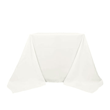 Premium Polyester Square Tablecloth 90"x90" Ivory 220GSM Wrinkle-Resistant Table Cover