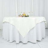 70"x70" Ivory Premium Polyester Square Table Overlay - 220GSM