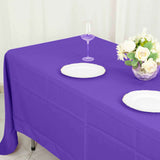 72"x120" Purple Polyester Rectangle Tablecloth, Reusable Linen Tablecloth