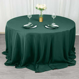 132inch Hunter Emerald Green 200 GSM Seamless Premium Polyester Round Tablecloth