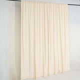 Beige Fire Retardant Polyester Curtain Panel Backdrops With Rod Pockets - 10ftx10ft