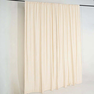 Flame Resistant and Durable: Beige Scuba Polyester Curtain Panel