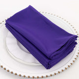 5 Pack Purple Premium Scuba Cloth Napkins, Wrinkle-Free Reusable Dinner Napkins - 20x20inch