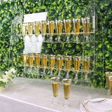 25" Clear Acrylic 18 Champagne Glass Display Stand, 2-Tier Table Top Cocktail Rack